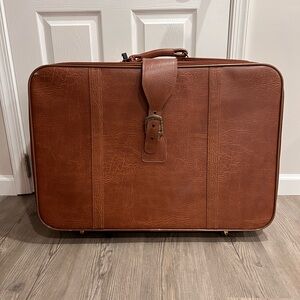 Elegant Tan Leather Men's Travel Bag VINTAGE
